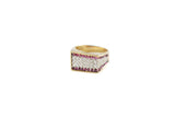 red stone and diamonds